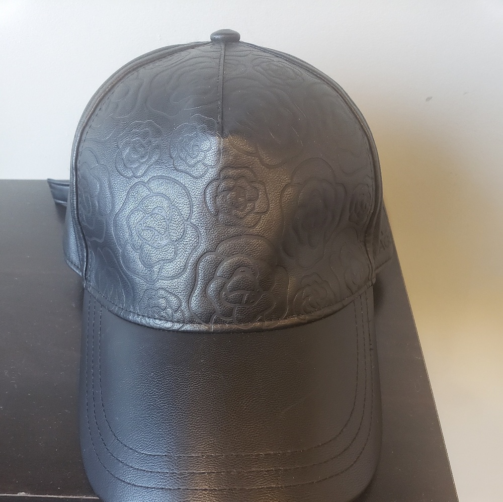 Karl Lagerfeld Black Leather cap